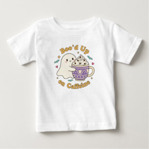 Camiseta De Bebé Cute fantasma Boo'd Up Coffee Design