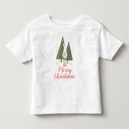 Camiseta De Bebé Cute Feliz Navidad Gnome Pájarito Azul