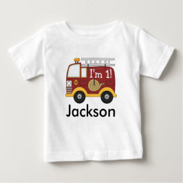 Camiseta De Bebé Cute Fire Truck Kids Birday Personalizado