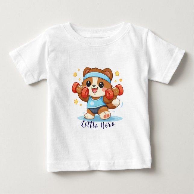 Camiseta De Bebé Cute Fitness Bear (Anverso)