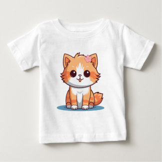 Camiseta De Bebé Cute Floral Cat Baby T-Shirt (12–24M)