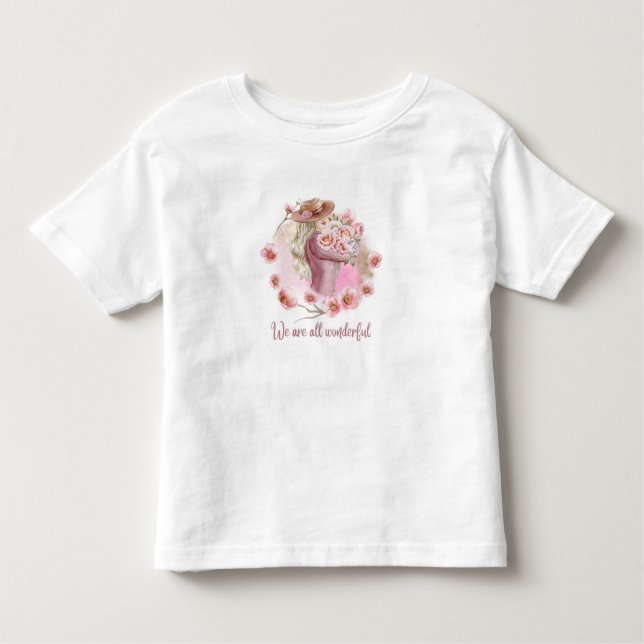 Camiseta De Bebé Cute Floral Toddler Girl Tee Inspirational  (Anverso)
