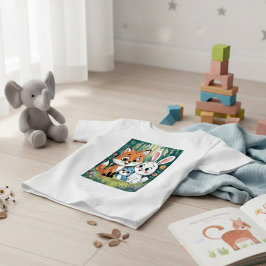 Camiseta De Bebé Cute Forest Animal Friends Kids Cartoon Design