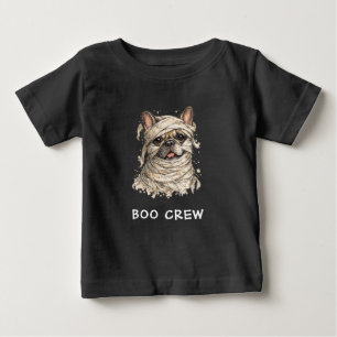 Camiseta De Bebé Cute French Bulldog Halloween Momia Boo Crew