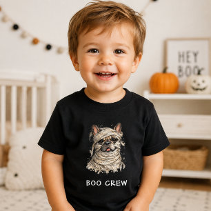 Camiseta De Bebé Cute French Bulldog Halloween Momia Boo Crew