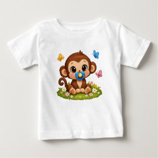 Camiseta De Bebé Cute funny cartoon little monkey