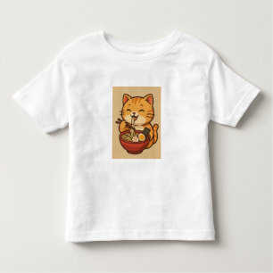 Camiseta De Bebé Cute Funny Cat Ramen   Graphic Tee