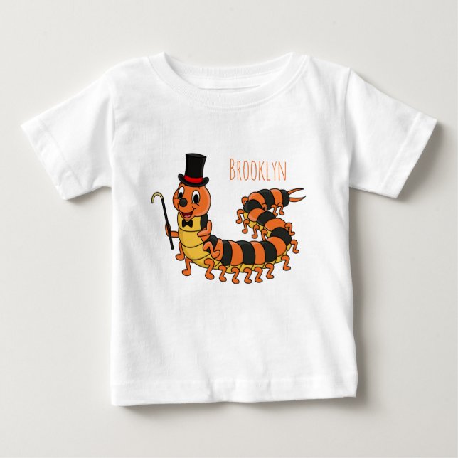 Camiseta De Bebé Cute funny centipede cartoon illustration (Anverso)