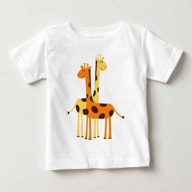 Camiseta De Bebé Cute Funny Giraffe Pair (Anverso)