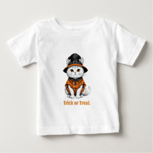 Camiseta De Bebé Cute gato de Halloween disfrazado Niño pequeño