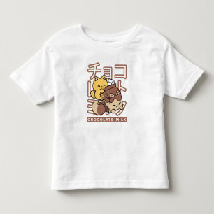 Camiseta De Bebé Cute gato montando leche de chocolate Carton Kawai