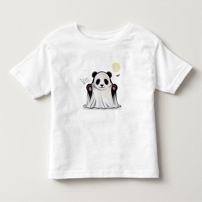 Camiseta De Bebé Cute Ghost Panda Under the Moon  (Anverso)