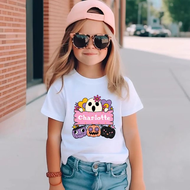 Camiseta De Bebé Cute Ghost Personalized Girl Name Halloween (Subido por el creador)