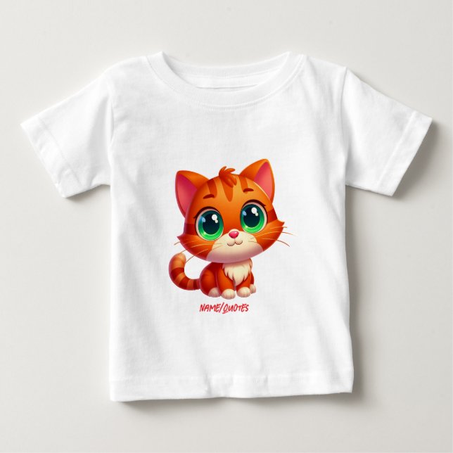 Camiseta De Bebé Cute Ginger Tabby Kitten Cartoon (Anverso)