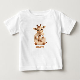 Camiseta De Bebé Cute Giraffe Letter G Kids T-Shirt | Animal Alphab