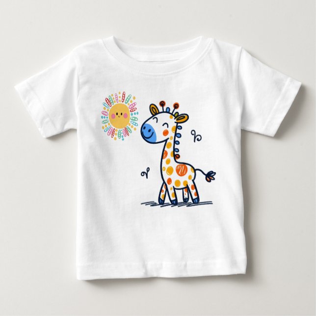 Camiseta De Bebé Cute Giraffe & Sunshine – Kids T-Shirt (Anverso)