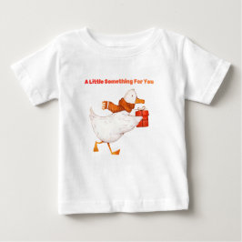 Camiseta De Bebé Cute Goose Holding Gift Baby T-Shirt