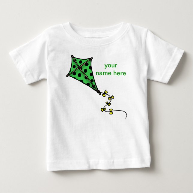 Camiseta De Bebé Cute Green Kite Toddler Long Sleeves (Anverso)