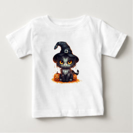Camiseta De Bebé Cute Halloween Black Kitten