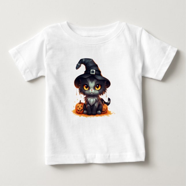 Camiseta De Bebé Cute Halloween Black Kitten (Anverso)