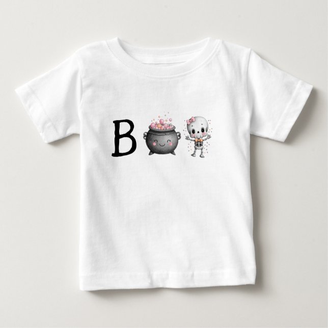 Camiseta De Bebé Cute Halloween Boo (Anverso)