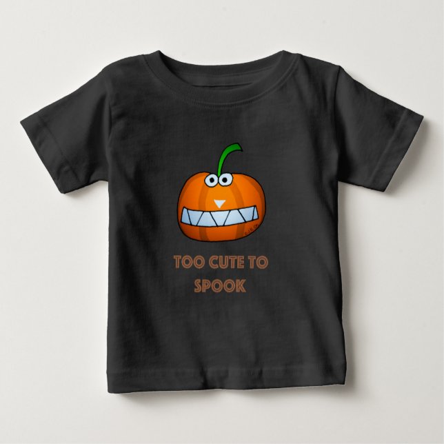Camiseta De Bebé cute Halloween pumpkin with funny face (Anverso)
