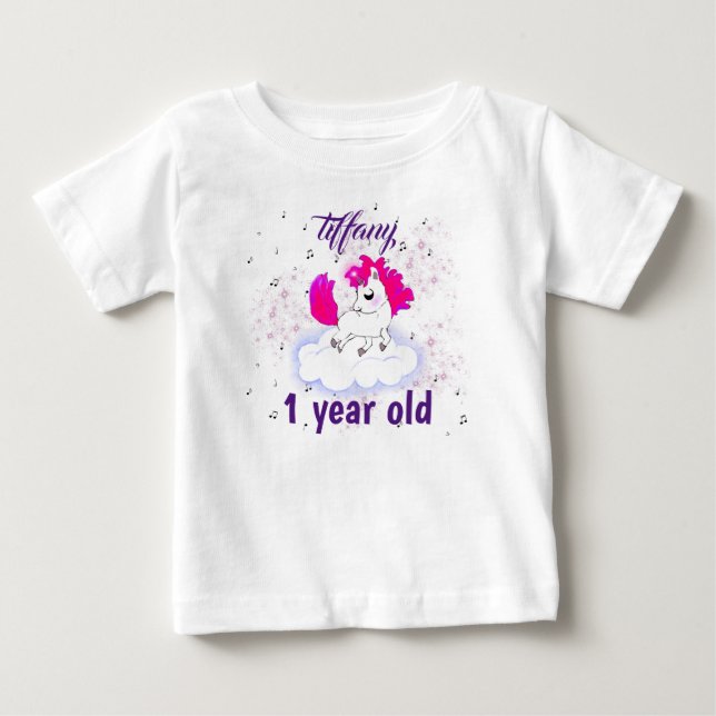 Camiseta De Bebé cute Happiness magic unicorn (Anverso)