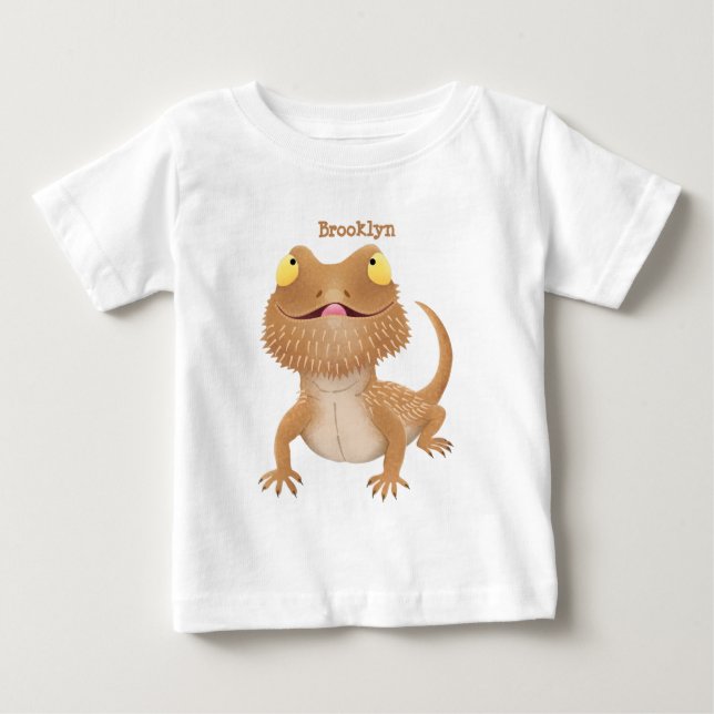 Camiseta De Bebé Cute happy bearded dragon lizard cartoon (Anverso)