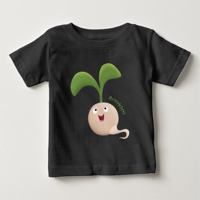 Camiseta De Bebé Cute happy seed sprout cartoon illustration (Anverso)