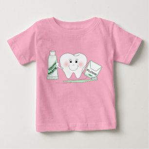 Camiseta De Bebé Cute Happy Tooth Toddler T-Shirt