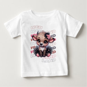 Camiseta De Bebé Cute Highland Cow Ballerina - Kawaii Animal