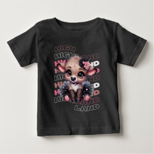 Camiseta De Bebé Cute Highland Cow Ballerina - Kawaii Animal