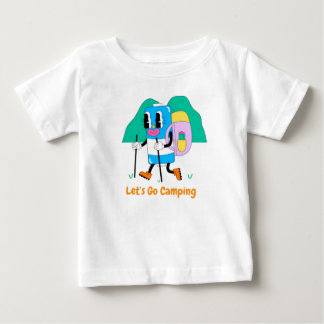 Camiseta De Bebé Cute Hiking Battery Character – Funny Camping Cart