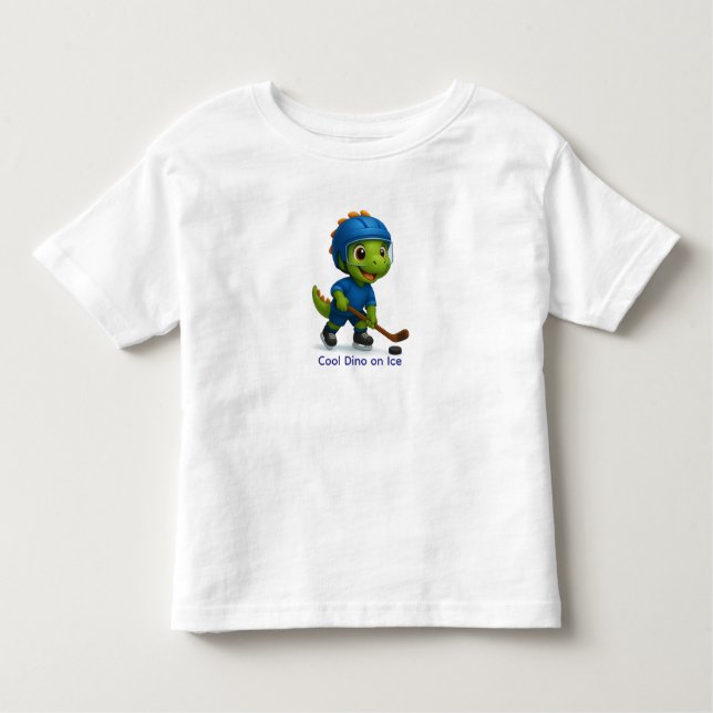 Camiseta De Bebé Cute Hockey Dino Shirt for Kids (Anverso)