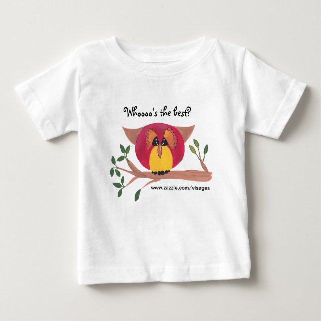 Camiseta De Bebé Cute Horned Owl Pinting (Anverso)
