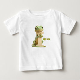Camiseta De Bebé Cute Iguana Letter I Kids T-Shirt | Animal Alphabe