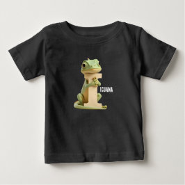 Camiseta De Bebé Cute Iguana Letter I Kids T-Shirt | Animal Alphabe