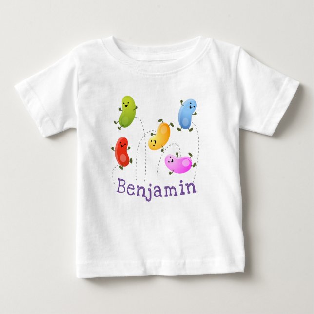 Camiseta De Bebé Cute jellybeans saltando ilustracion personalizado (Anverso)