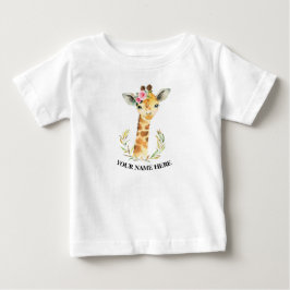 Camiseta De Bebé Cute jirafa animales 1er primera cumpleaños niña b