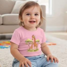 Camiseta De Bebé Cute jirafa madre bebé safari niños