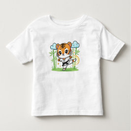 Camiseta De Bebé Cute Karate Tiger Kids Design