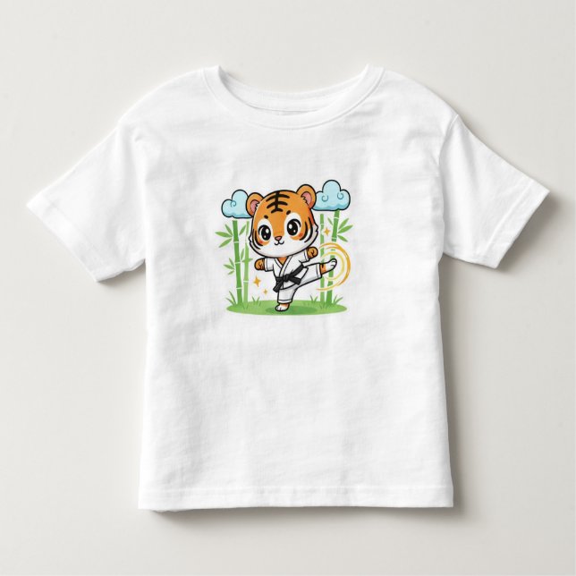 Camiseta De Bebé Cute Karate Tiger Kids Design (Anverso)