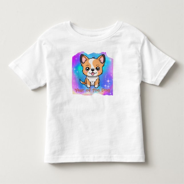 Camiseta De Bebé Cute Kawaii Año Zodiaco Chino del Perro | (Anverso)