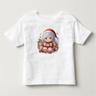 Camiseta De Bebé Cute Kawaii Chibi Anime Girl Toddler Christmas