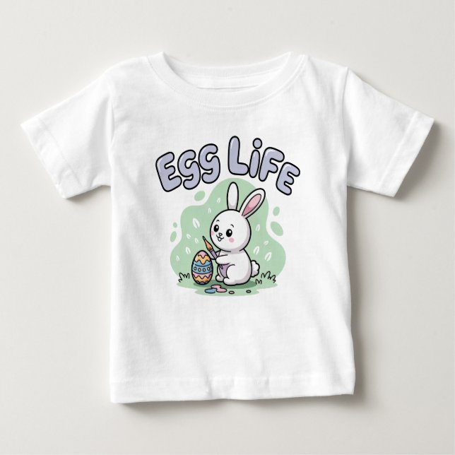 Camiseta De Bebé Cute Kawaii Egg Life Bunny Illustration (Anverso)