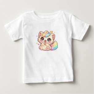 Camiseta De Bebé Cute Kawaii Gatito Arcoíris Pegatina de Gato Espon