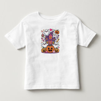 Camiseta De Bebé Cute Kawaii Halloween |  Happy Ghosts & Pumpkins