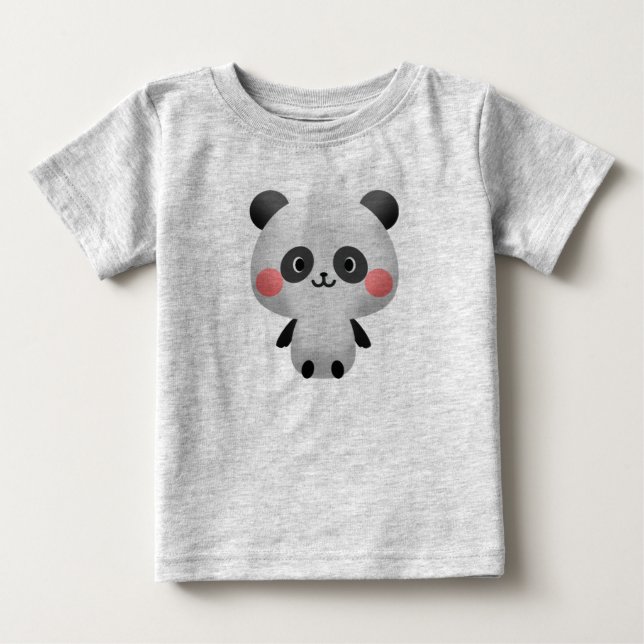 Camiseta De Bebé Cute Kawaii Happy Panda (Anverso)