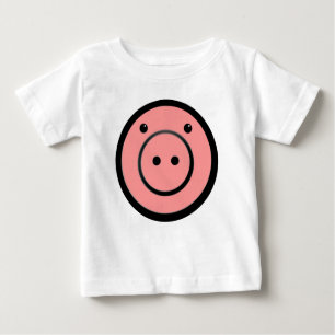 Camiseta De Bebé Cute Kawaii Pink Piggy Vector de Cerdo