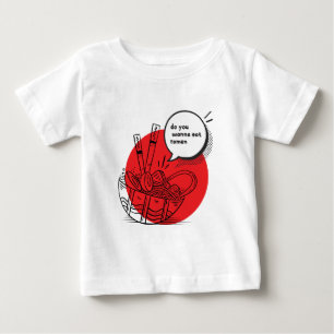 Camiseta De Bebé Cute Kawaii Ramen - Comida Japonesa Divertida 